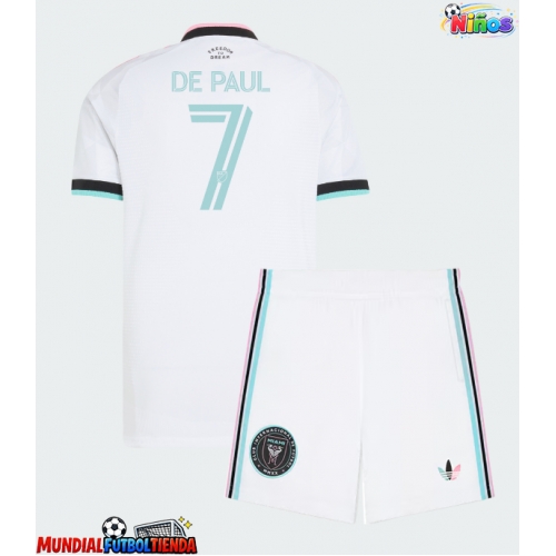 Camiseta Inter Miami Rodrigo De Paul #7 Tercera Equipación Replica 2026-27 para niños mangas cortas (+ Pantalones cortos)